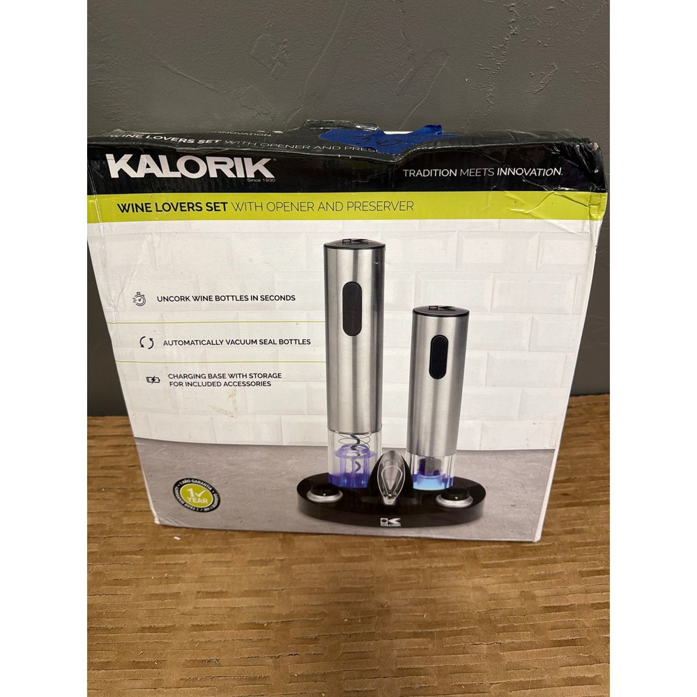Kalorik Wine Lovers Set Electric Opener and Preserver Stainless C0-42144-S